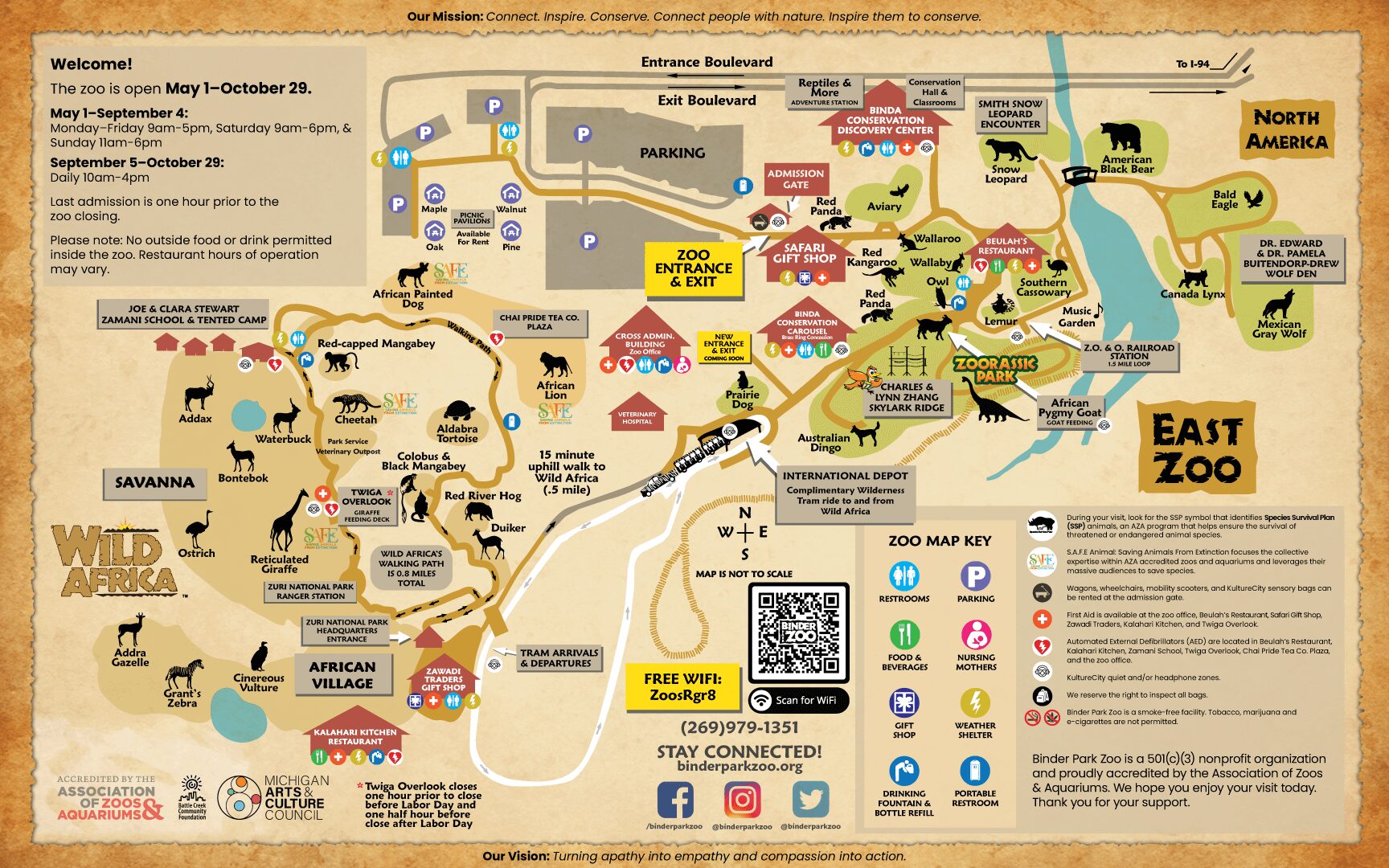 Binder Park Zoo map