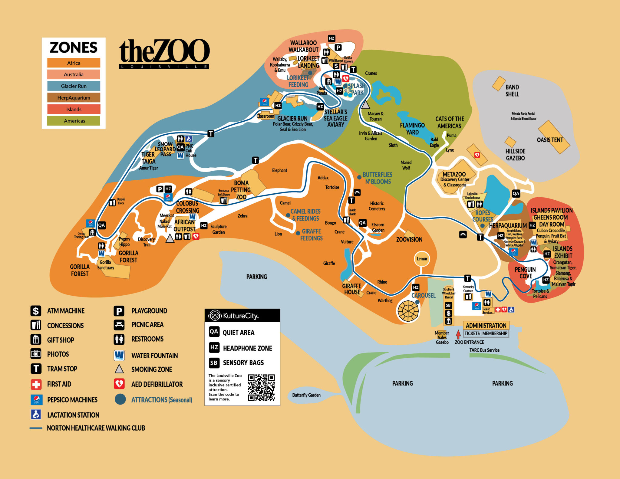 Louisville Zoo map