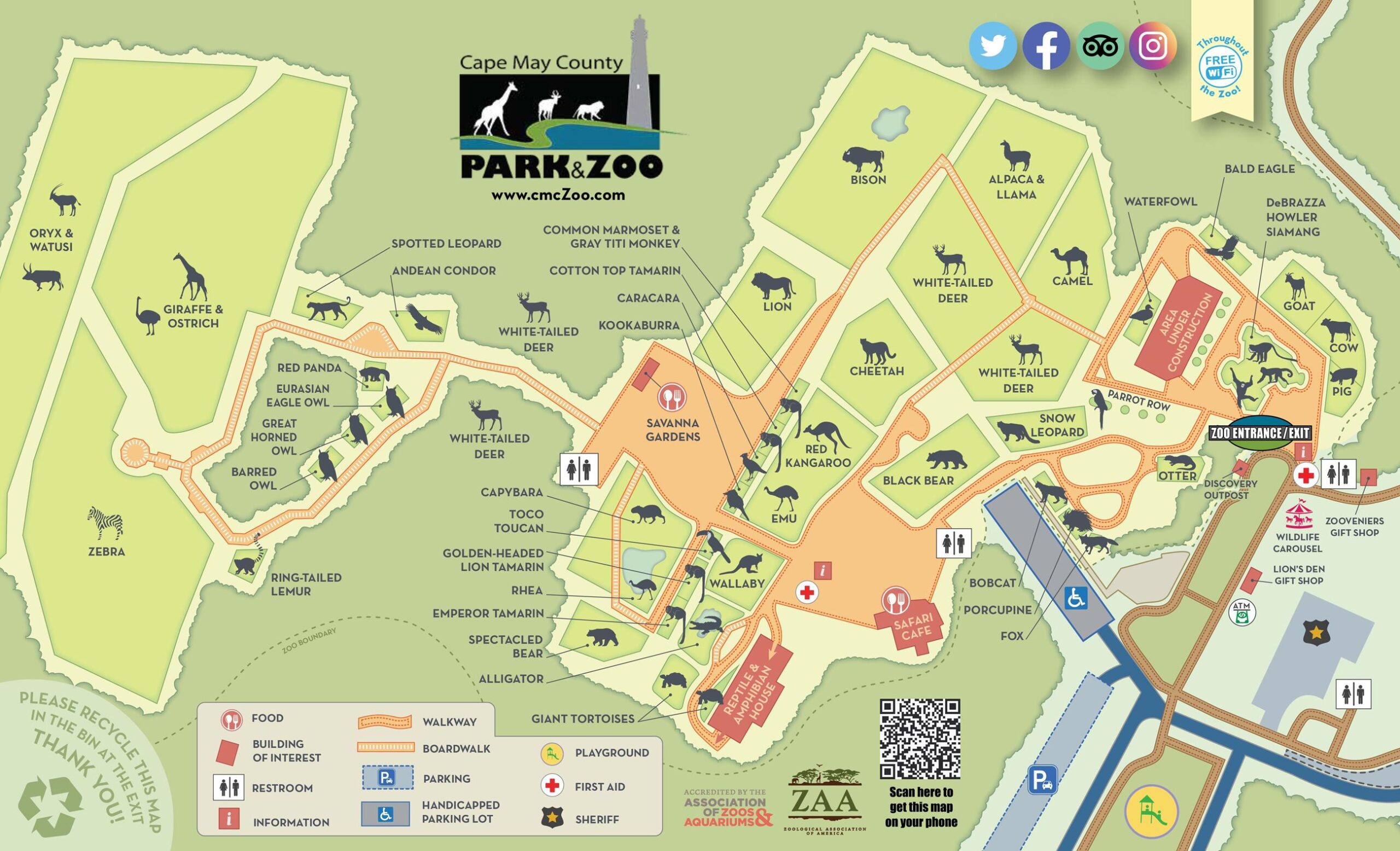 cape may zoo map